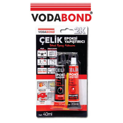 Vodabond 2K Çelik Epoksi Yapıştırıcı 20ml + 20ml Gri, Hızlı Kuruyan - 3
