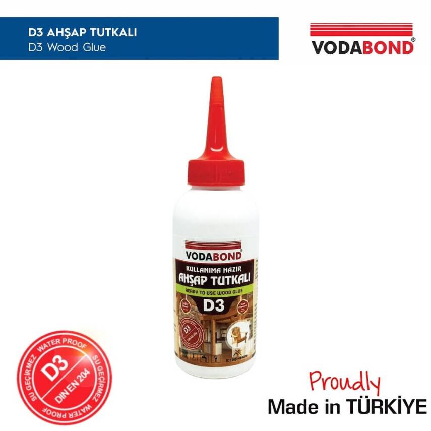Vodabond D-3 Ahşap Tutkalı, 150 gr, Şeffaf, Dayanıklı ve Hızlı Kuruyan - 3