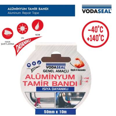 Vodabond Isıya Dayanıklı Alüminyum Tamir Bandı, 50 mm 10 m, Güçlü - 3