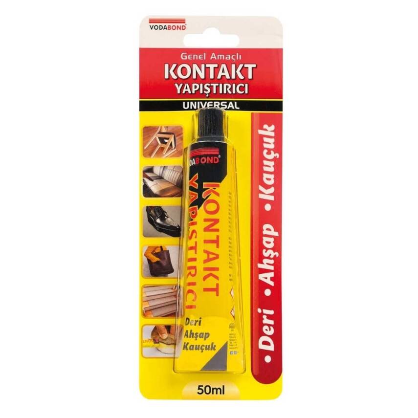 Vodabond Kontakt Yapıştırıcı, 50 ml, Deri, Ahşap, Kumaş, Güçlü Yapışma - 1