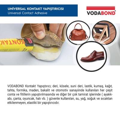 Vodabond Kontakt Yapıştırıcı, 50 ml, Deri, Ahşap, Kumaş, Güçlü Yapışma - 2