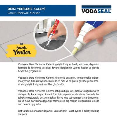 Vodaseal 2'li Derz Kalemi, Beyaz, Kolay Uygulama ve Dayanıklı Yapı - 2