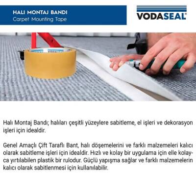 Vodaseal Halı Montaj Bandı, 50 mm 12 m, Güçlü Yapışkan, Dayanıklı - 2
