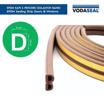 Vodaseal Kapı Pencere İzolasyon Bandı, Kauçuk, 6.20 m, Kahverengi - 3