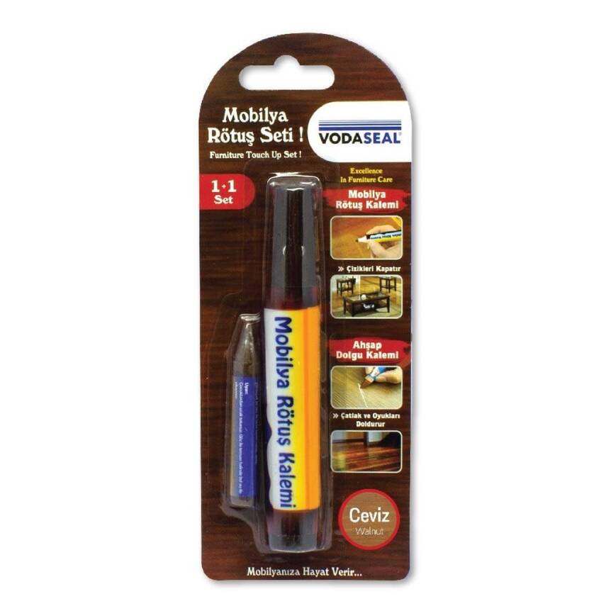 Vodaseal Mobilya Rötuş Seti, Ceviz Renk, Dayanıklı ve Kolay Uygulama - 1