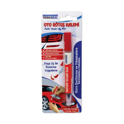 Vodaseal Oto Rötuş Kalemi, 5 ml, Kırmızı Metalik, Dayanıklı Fırça Uç - Vodaseal
