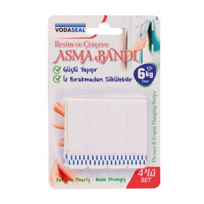 Vodaseal Resim Çerçeve Cırt Bant, 4'lü Paket, FSP02-4, Güçlü Yapışkan - Vodaseal