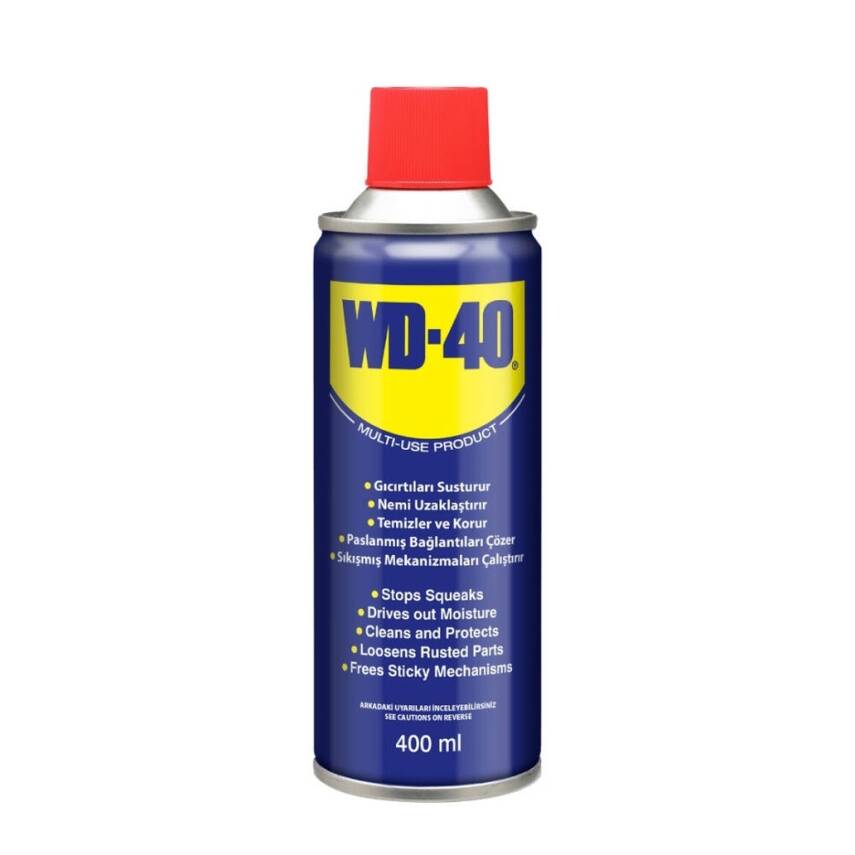 WD-40 Çok Amaçlı Yağlayıcı Sprey, 400 ml, Pas Sökücü, Gıcırtı Giderici - 1