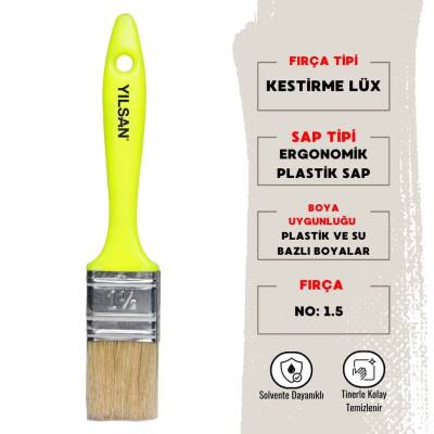 Yılsan Kestirme Boya Fırçası, Lüx, NO:1.5, Yüksek Kaliteli, Dayanıklı - Yılsan