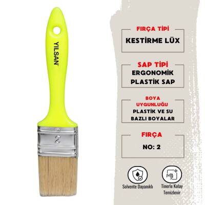 Yılsan Kestirme Boya Fırçası, Lüx, NO: 2, Yüksek Kaliteli ve Dayanıklı - Yılsan
