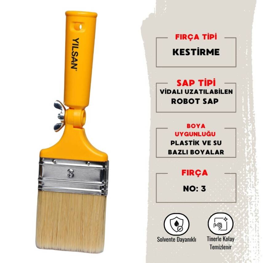 Yılsan Robot Boya Fırçası, NO: 3, Yüksek Kaliteli Ve Dayanıklı - 1