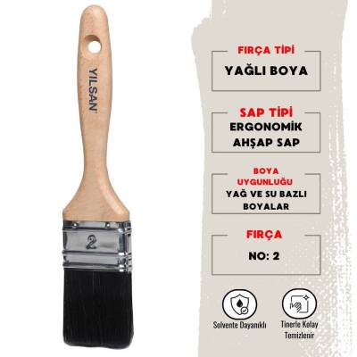 Yılsan Yağlı Boya Fırçası, NO: 2, Yüksek Kaliteli ve Dayanıklı - Yılsan