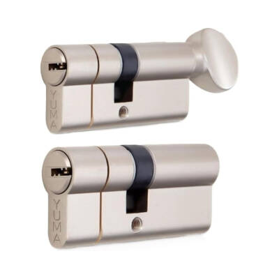 YUMA Ortak Anahtarlı 2'li Kilit Göbeği, Tuzaklı Bilyalı, 68mm, Nikel - 2