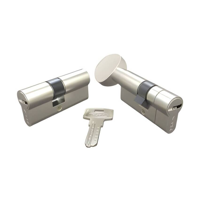 YUMA Ortak Anahtarlı 2'li Kilit Göbeği, Tuzaklı Bilyalı, 68mm, Nikel - 3